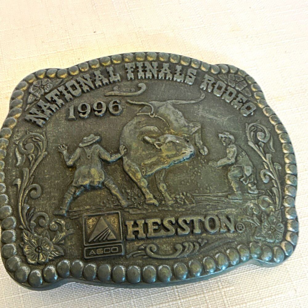 Hesston 1996 National Finals Rodeo NFR Commemorative Belt Buckle Western